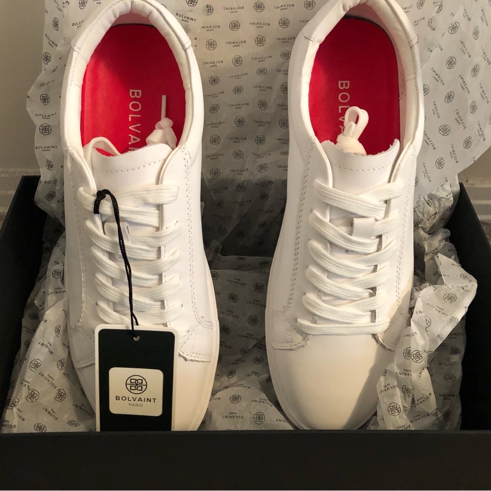 Bolviant Paris, Hommage Urbain US size 9, White Leather Casual Shoes.